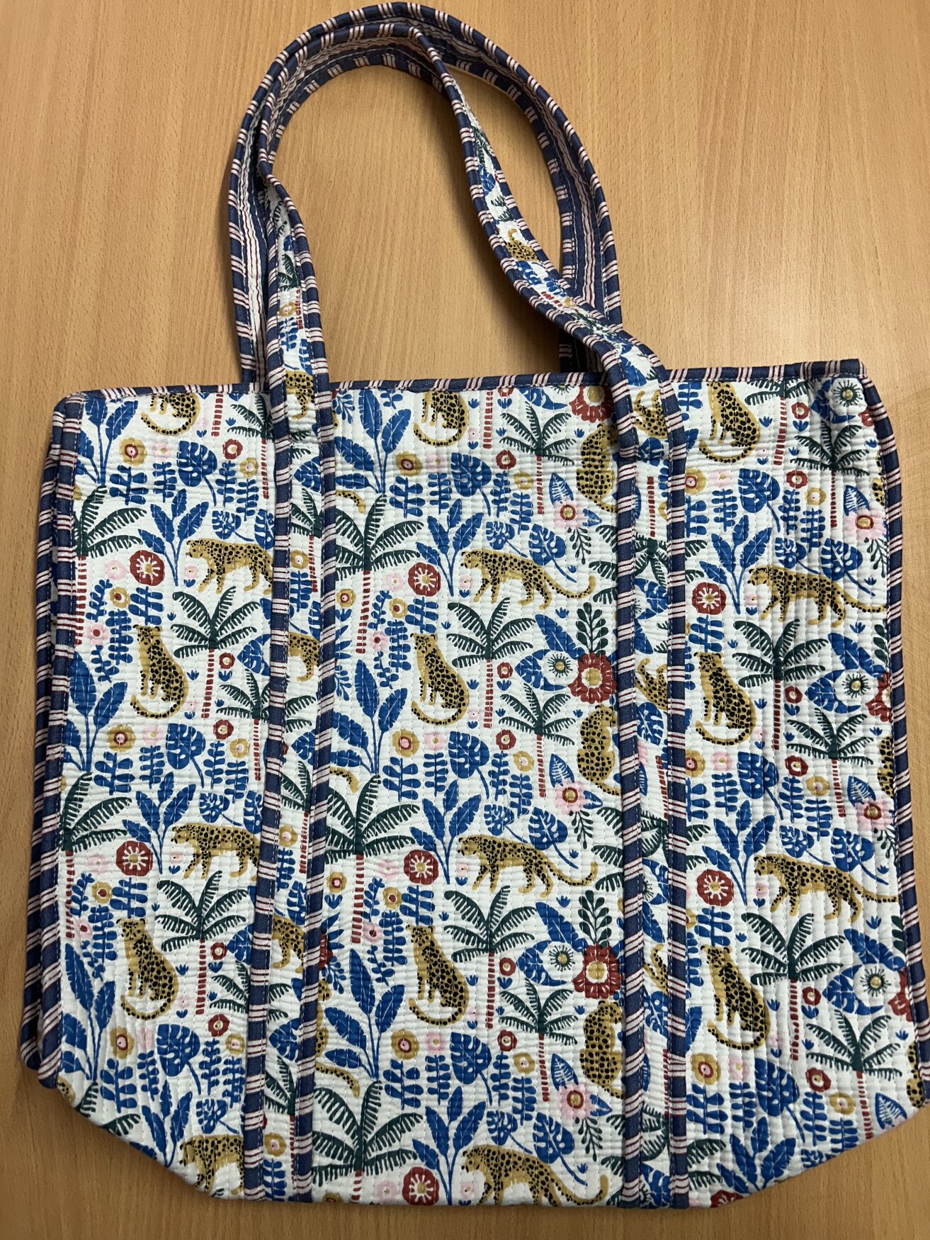 Jaipuri Block Print Tote · Jungle Leopard