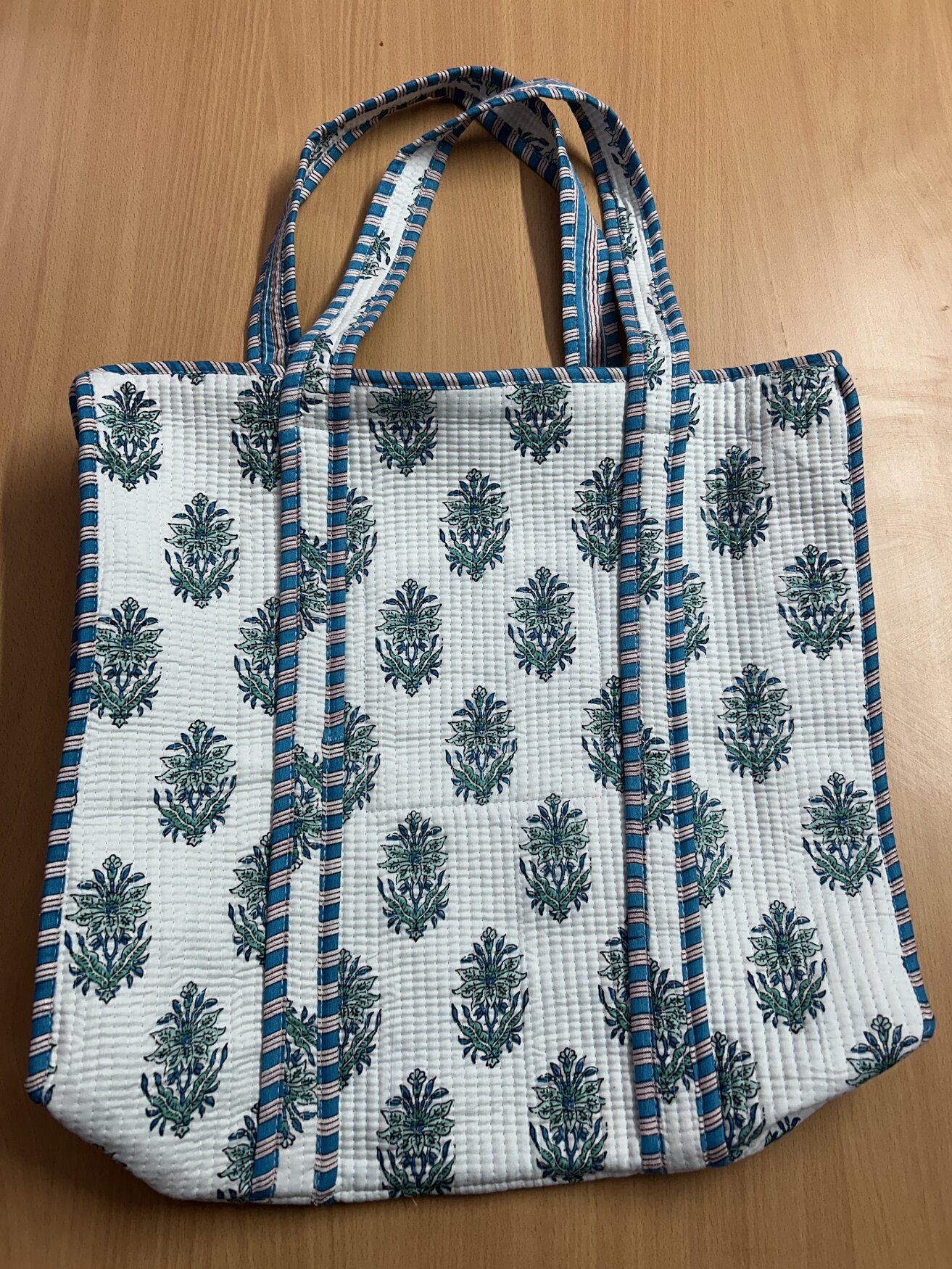 Jaipuri Block Print Tote · Indigo Motif