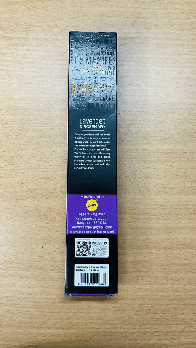 Sree Vani "Manifest Success" Lavender & Rosemary Artisanal Incense (4 Stick Pack)