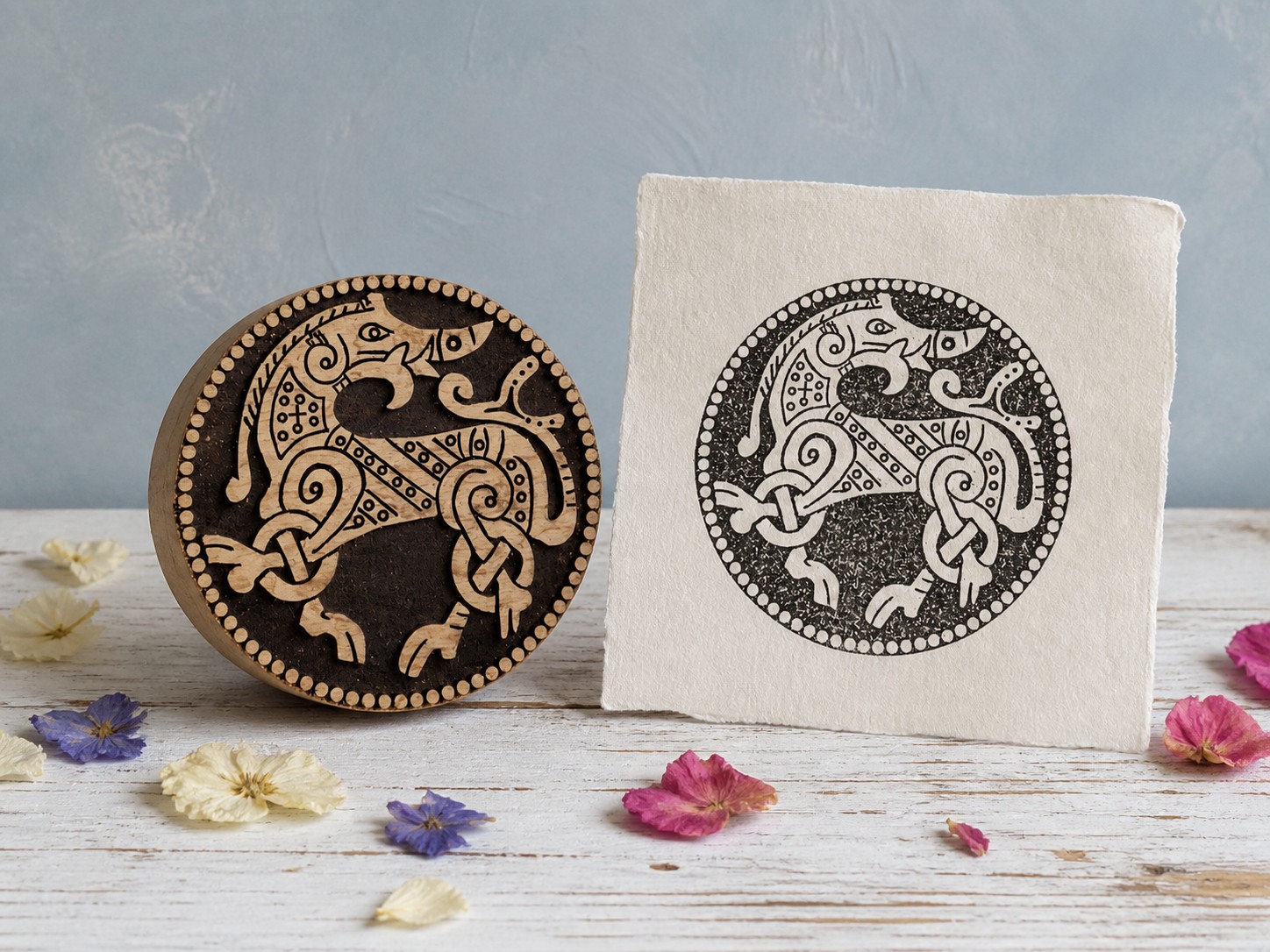 Pictish Stag Knot Block