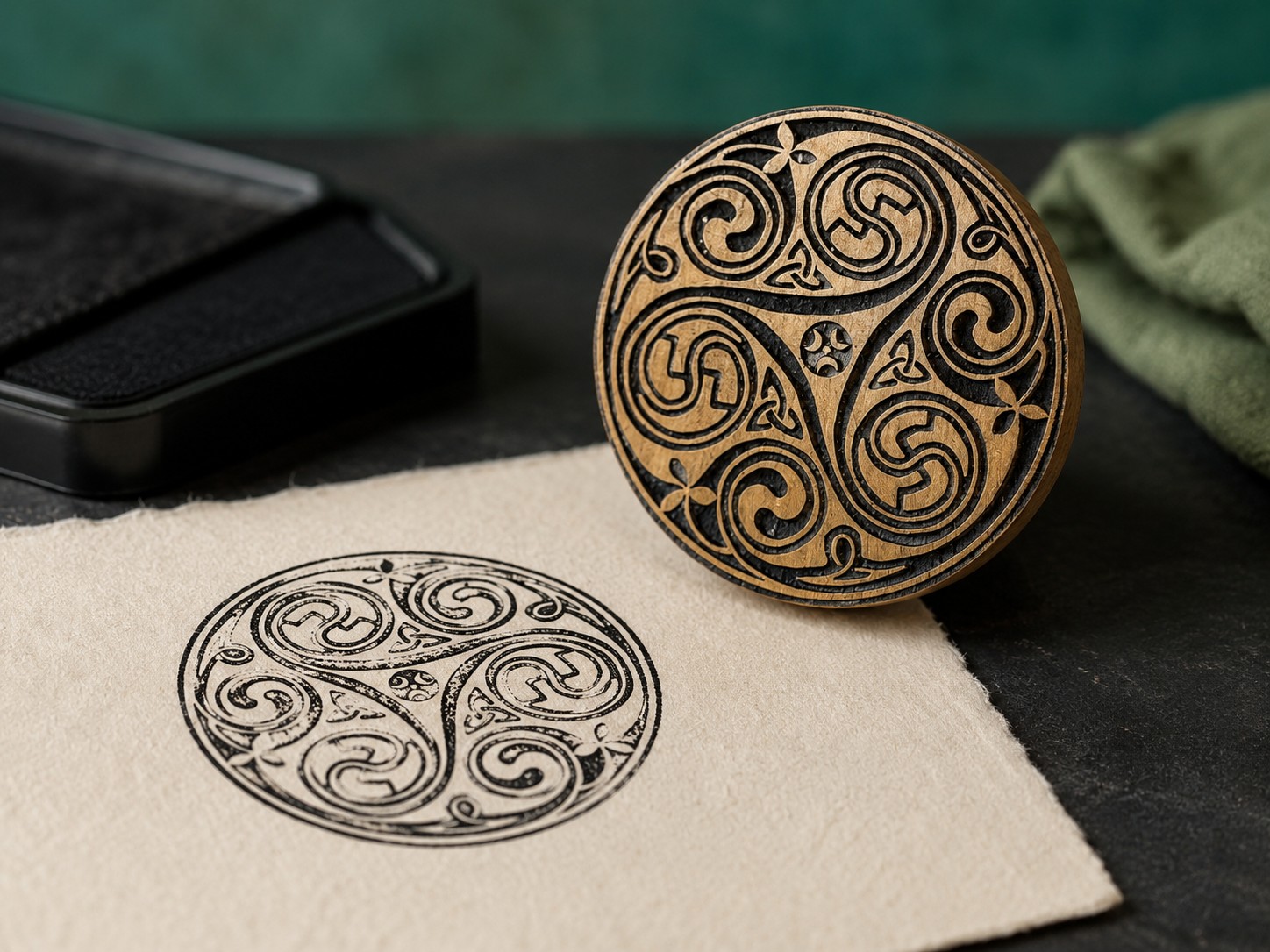 Triskele Celtic Spiral Block
