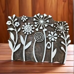 A Meadow hand carved Indian wood printing block