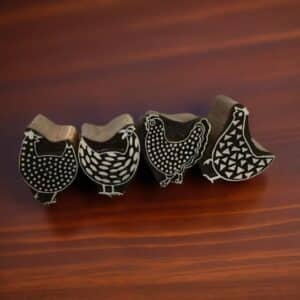 Funny Chickens Indian Artistic Handicraft Items Wooden Printing Block