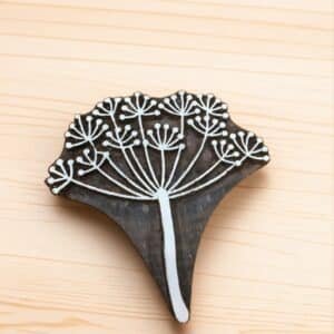 Cow parsley Indian hand carved wood block stamp