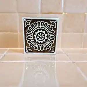Medium Tile, pottery stamp ceramic mold scrap-booking tjap batik printing floral carved stamps
