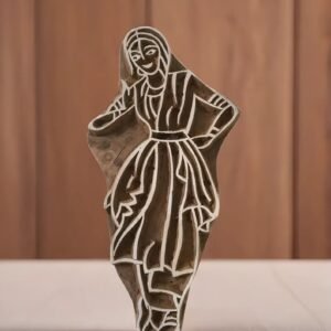 Dancing woman folkart Indian Artistic Handicraft Items Wooden Printing Block, Tjaps, Batik stamps.