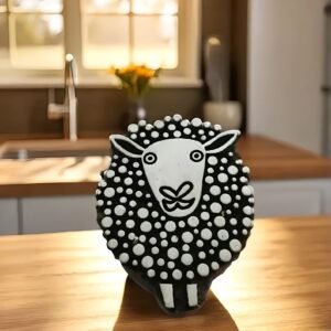 Dotty Sheep Indian hand carved wood block stamp