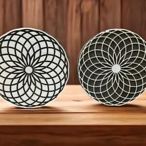 Mandala Positive & Negative, hand carved Indian wood printing block