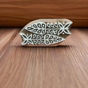 Fish Bones, hand carved Indian wood printing block; textile stamp; pottery stamp.