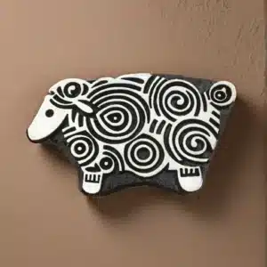 indian wooden printing block - curly sheep