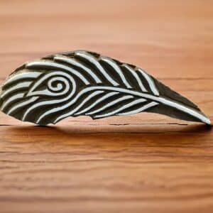 Exquisite Peacock Feather intricate Wood Block Stamp, Block Printing Indian Textile