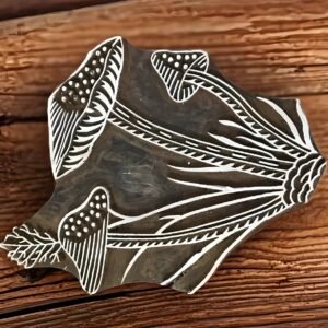 Cluster of Mushroom, hand carved Indian wood printing block