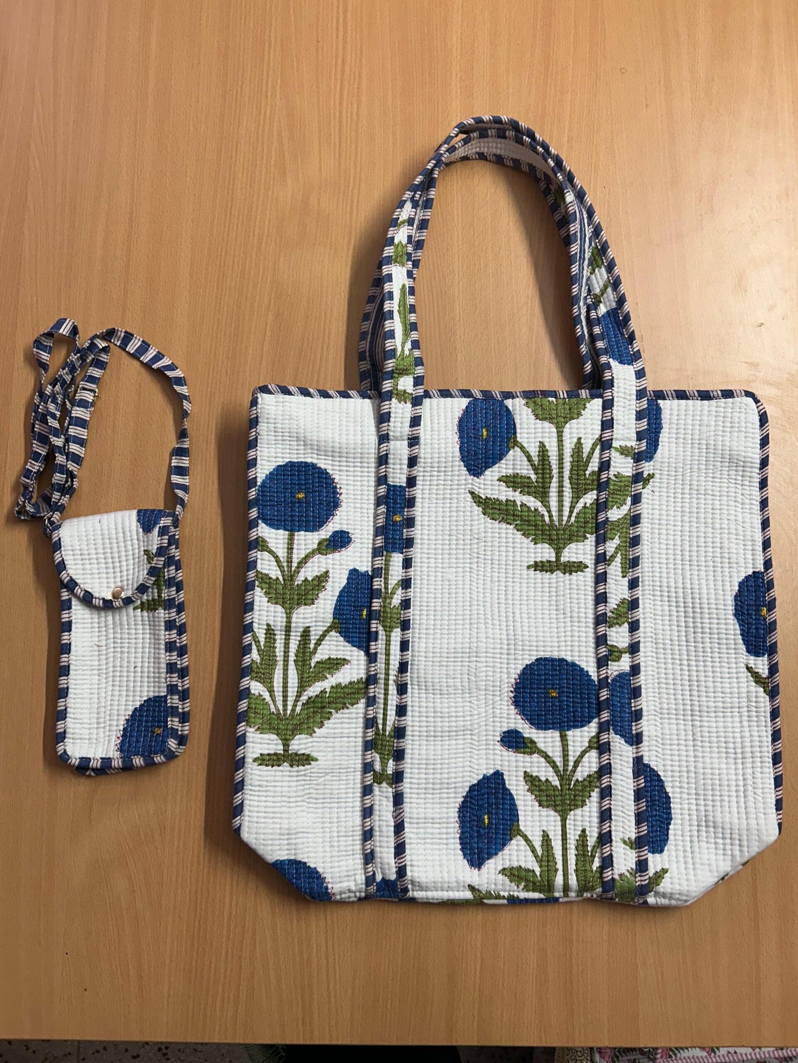 Blue Floral Hand Block Print