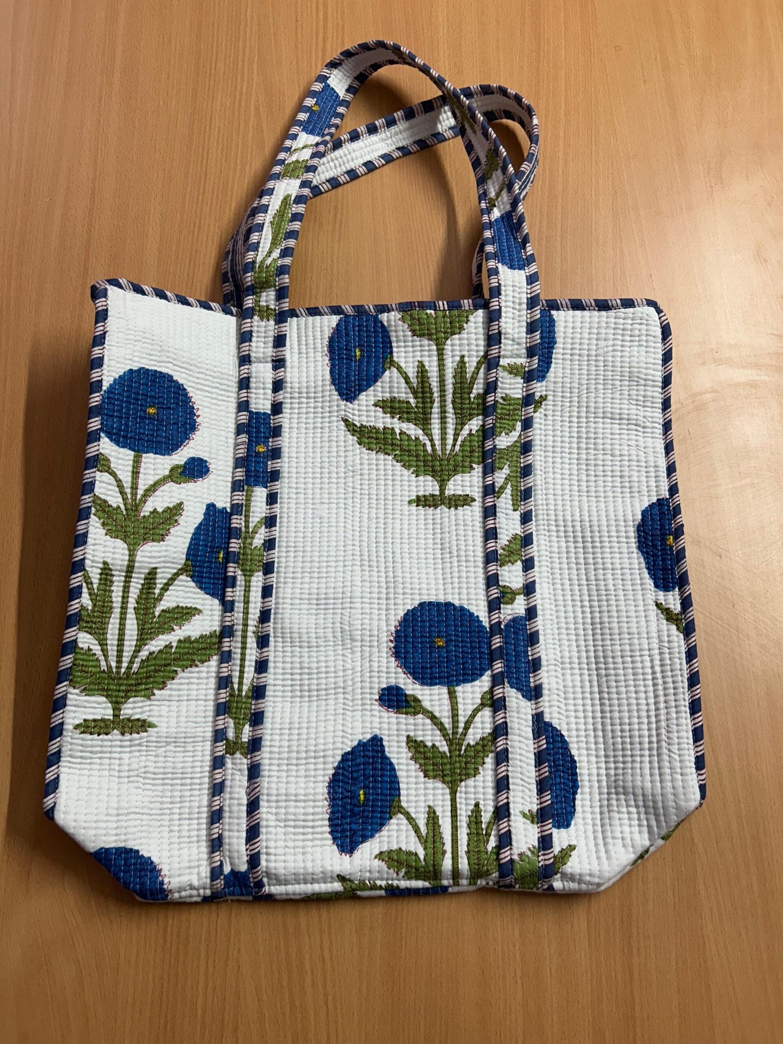 Blue Floral Hand Block Print - Image 4