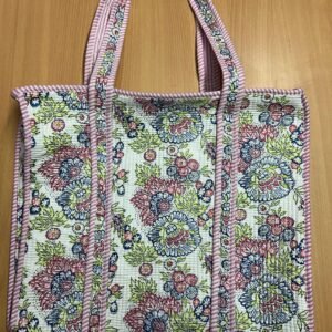 Jaipur Blush Bloom – Large Handcrafted Tote Combo