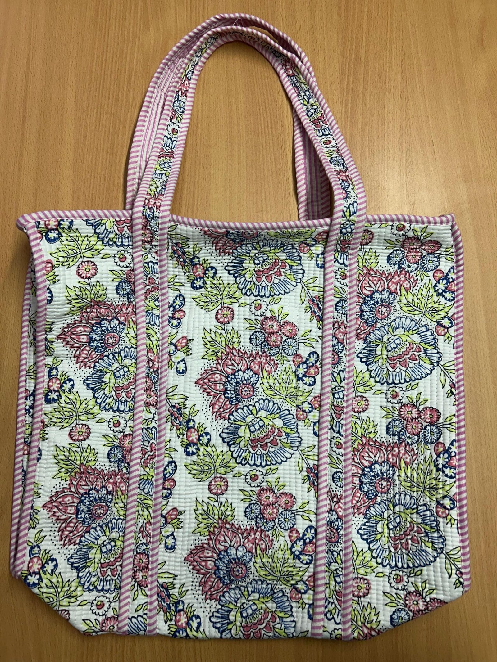 Jaipur Blush Bloom – Large Handcrafted Tote Combo