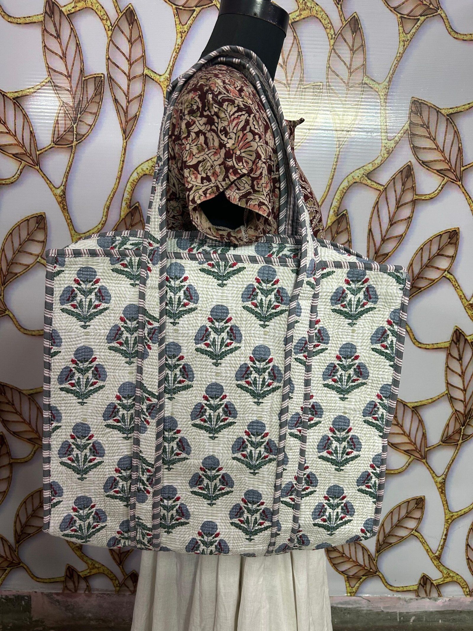 Jaipur Forest Bloom – Large Handcrafted Tote Combo - Image 5