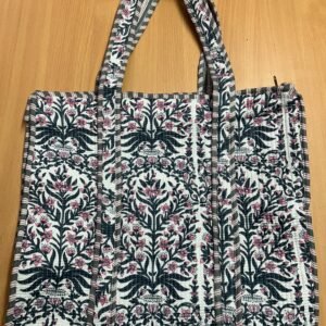 Jaipur Midnight Bloom – Large Handcrafted Tote Combo