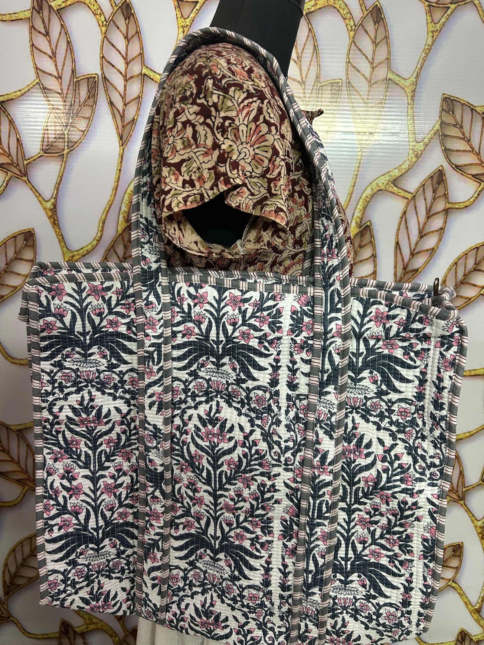 Jaipur Midnight Bloom – Large Handcrafted Tote Combo - Image 4